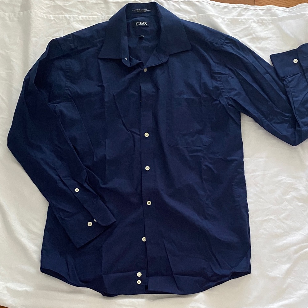 Chaps Dark Blue Dress Shirt